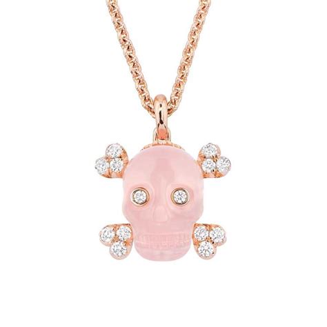 dior skull necklace|Tete de Mort Skull necklace in 18K pink gold, diamonds and pink .